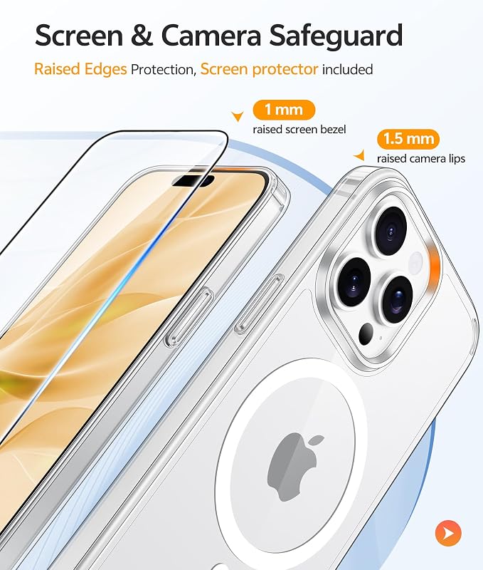 FNTCASE for iPhone 15 Pro Case: Anti Yellowing Transparent Clear Magnetic Phone - Image 4