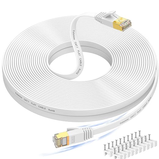 Folishine Ethernet Cable 60 ft, Supports Cat 8/ Cat 7 High Speed Flat Design by Folishine
