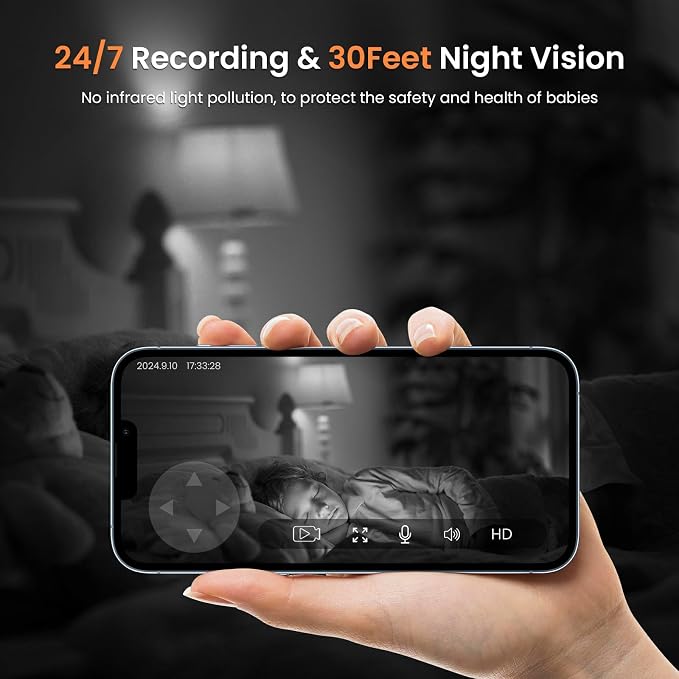 3 Pack Indoor Security Camera, 360° Pan Tilt Home Surveillance Cam, 2-Way Audio - Image 5