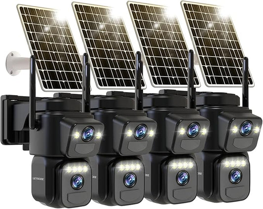 LETSCEE Dual Lens Security Cameras Wireless Outdoor，Solar Cameras by LETSCEE