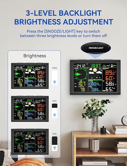 Wireless Weather Station with Outdoor Wireless Sensor, Radio Controlled Clock - Image 7