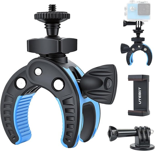 UTEBIT Camera Clamp Mount, Large Clamp Opening Aluminum Alloy Clip Mount by UTEBIT