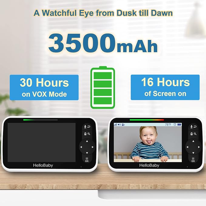 HelloBaby 5 Inch Video Baby Monitor - Image 3