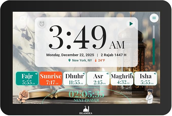 Islamika Smart Islamic Display 10” – WiFi Azan Clock, Global Prayer Times by Islamika