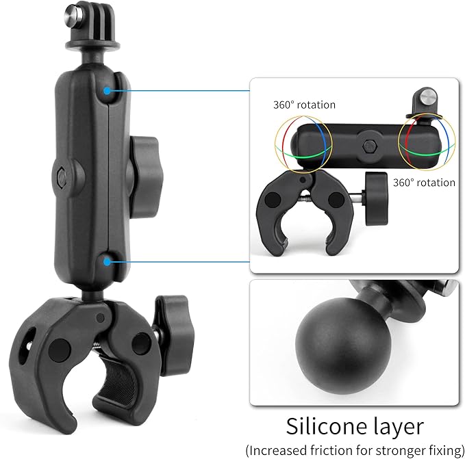 SOONSUN Super Clamp Mount with Dual 360° Ball Heads & Phone Holder, Heavy-Duty - Image 3