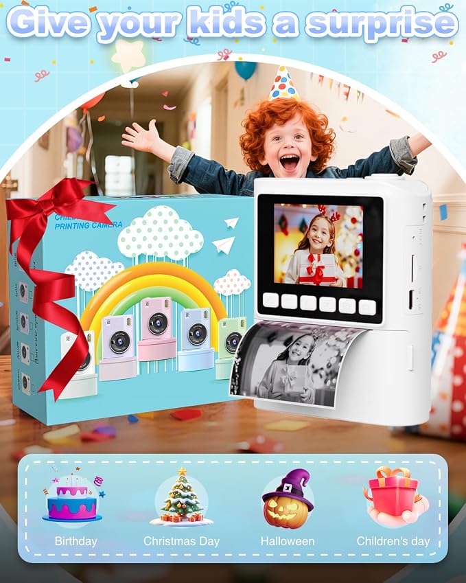 Instant Print Camera for Kids, 1080P Instant Digital Print Cameras for Toddler - Image 6