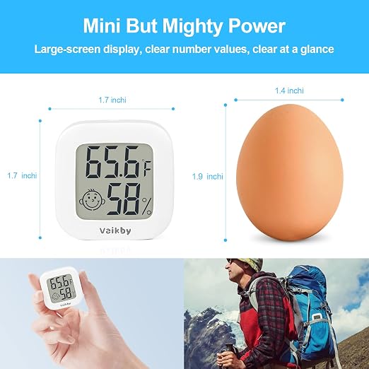 Vaikby Indoor Thermometer 4Pack, Humidity Gauge Meter Digital Hygrometer Room - Image 7
