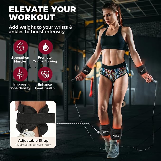 BAGAIL Ankle Wrist Weights for Women & Men, One Pair of 1/2/4/6/8/10 LBS - Image 4