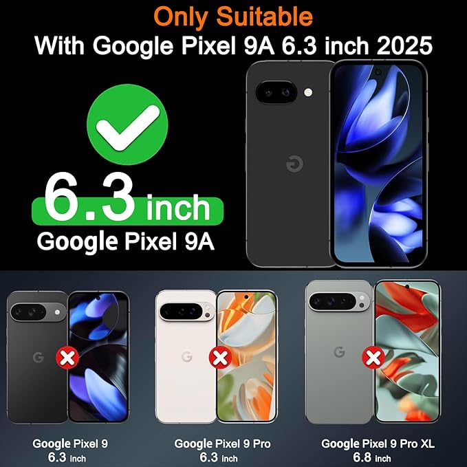 Milomdoi 3 Pack Tempered Glass for Google Pixel 9A Screen Protector - Image 2