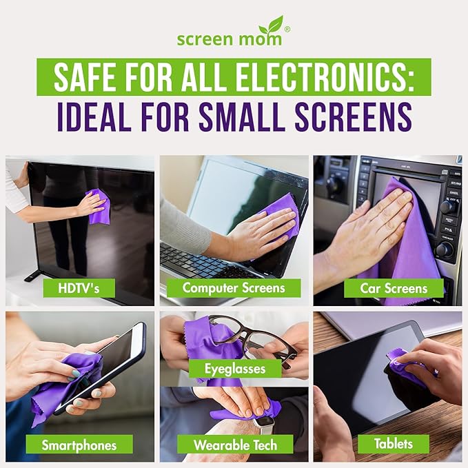 Screen Cleaner Spray and Microfiber Cloths 2-Pack by Screen Mom-Screen Cleaner - Image 3