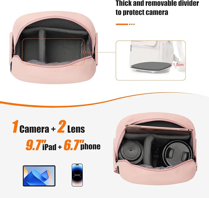 Cwatcun Camera Bag Small Compact Camera Sling Case, Waterproof Canvas Crossbody - Image 2