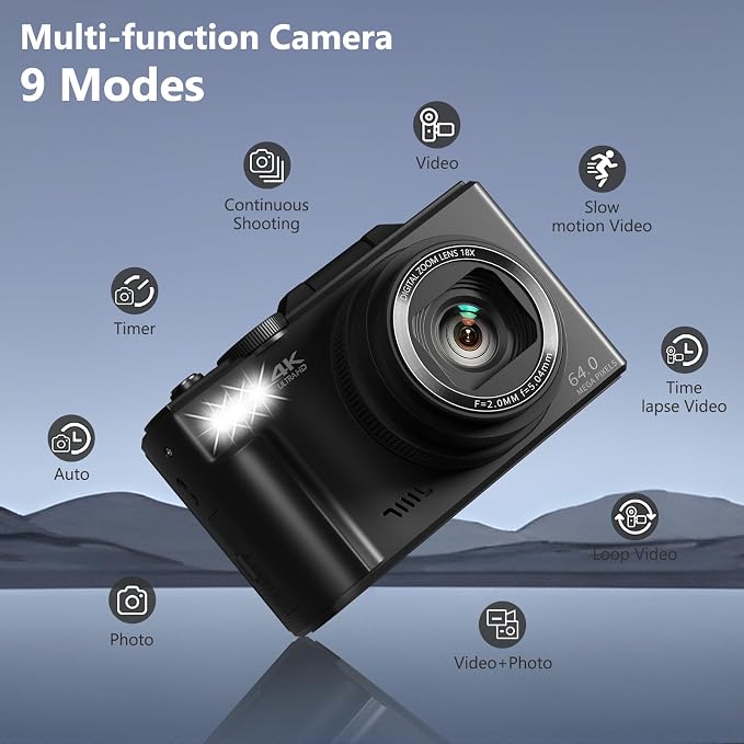 4K Digital Camera for Photography, 64MP Vlogging Camera for YouTube - Image 6