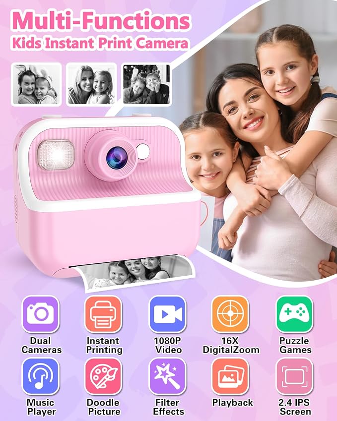 Kids Camera Instant Print, Christmas Birthday Gifts - Image 2