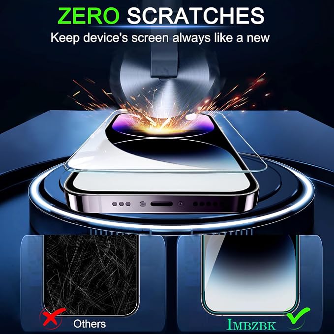 IMBZBK 3 Pack Screen Protector for iPhone 14 Pro Max Accessories, Case Friendly - Image 4