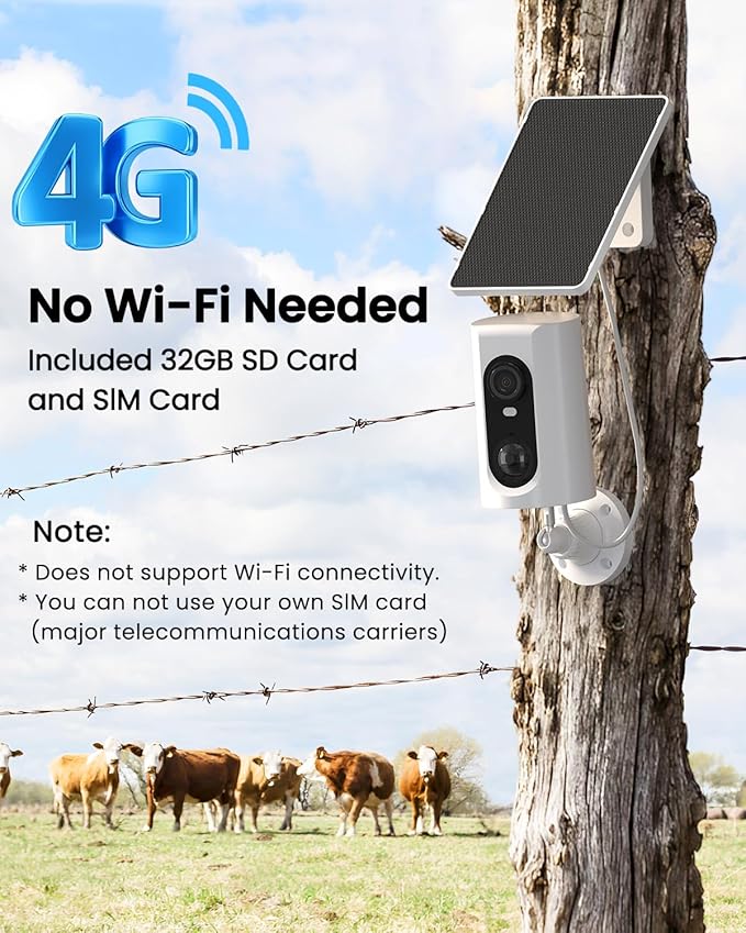 ANRAN 4G LTE Cellular Solar Security Camera Wireless Outdoor, 2K No WiFi Solar - Image 2