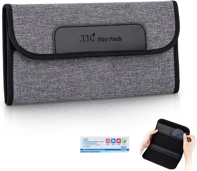 JJC 4 Pockets Lens Filter Case for Filter Up to 82mm, Foldout Filter Pouch by JJC