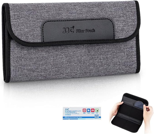 JJC 4 Pockets Lens Filter Case for Filter Up to 82mm, Foldout Filter Pouch by JJC