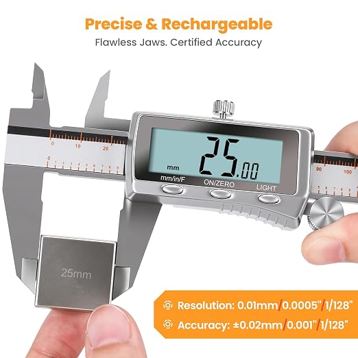 HARDELL Digital Caliper, Rechargeable Caliper Measuring Tool - Image 4