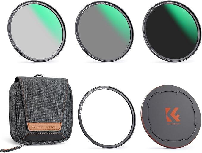 K&F CONCEPT 49mm Magnetic CPL+ND8+ND64+Magnetic Basic Ring+Lens Cap Camera Lens by KFCONCEPT