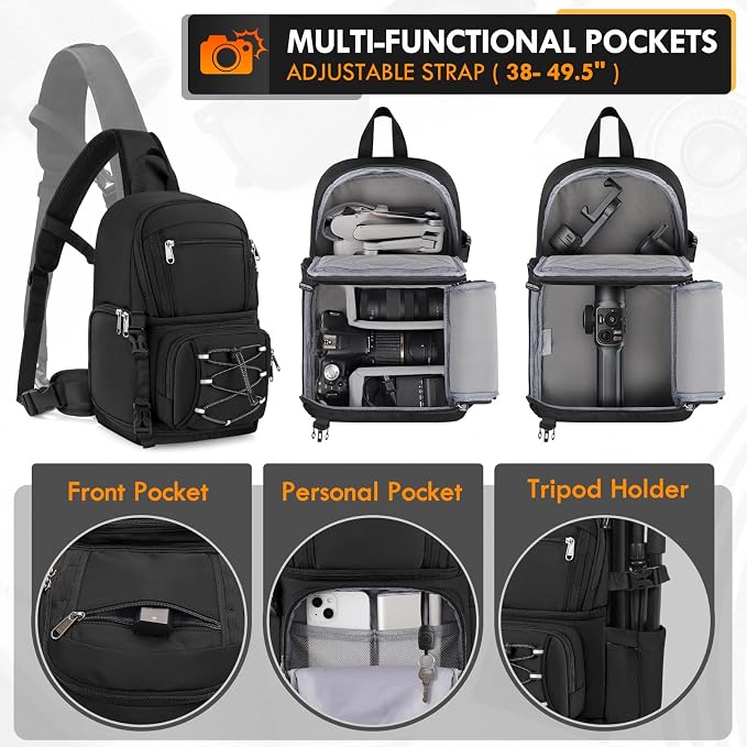 RAINSMORE Camera Bag Small DSLR & Mirrorless Camera Case - Image 3