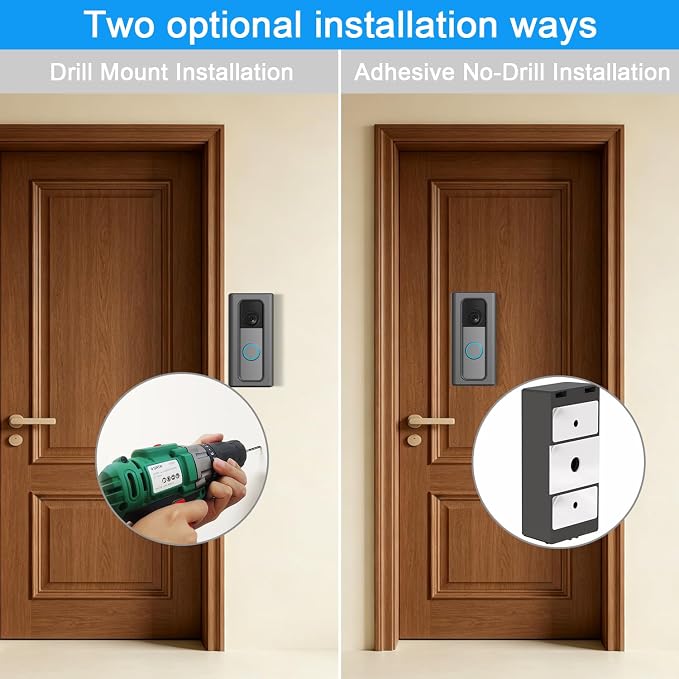 Adhesive Mount Compatible with Ring Battery Doorbell Pro/Plus No-Drill Mounting - Image 4