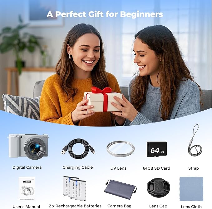 5K Digital Camera for Photography, 72MP Autofocus Point and Shoot Camera - Image 7
