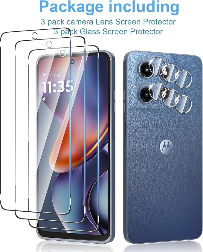 Anoowkoa 3 Pack for Moto G 2025 Screen Protector + Moto G 5G 2025 Camera Lens - Image 2