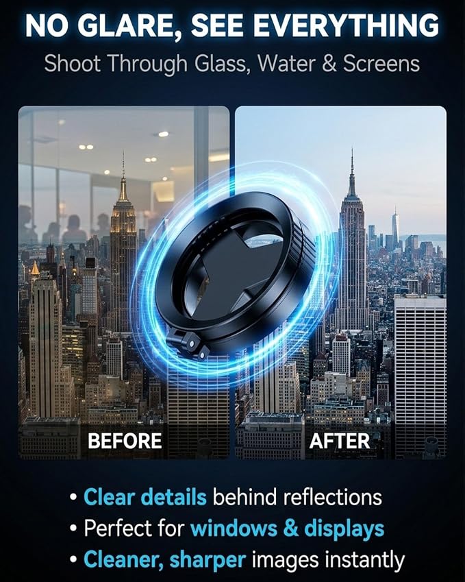 Anti-Glare Magnetic Phone Filter 2-in-1 Magnetic Cpl & Star Filter Lens - Image 4