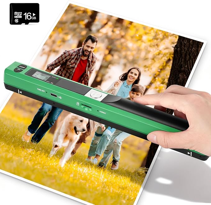 Portable Handheld Scanner A4, 900 DPI Document & Photo Scanner Green, Mobile - Image 2