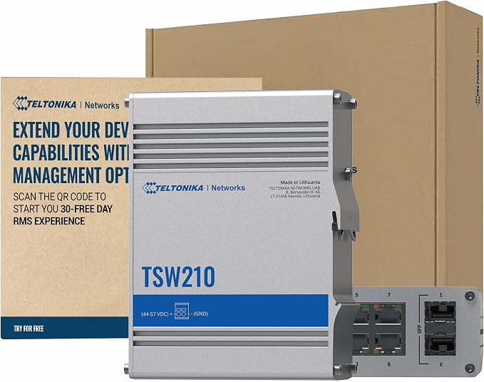Teltonika TSW210 Industrial Unmanaged Ethernet Switch by BoltonTechnical