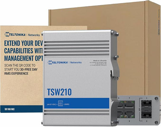 Teltonika TSW210 Industrial Unmanaged Ethernet Switch by BoltonTechnical