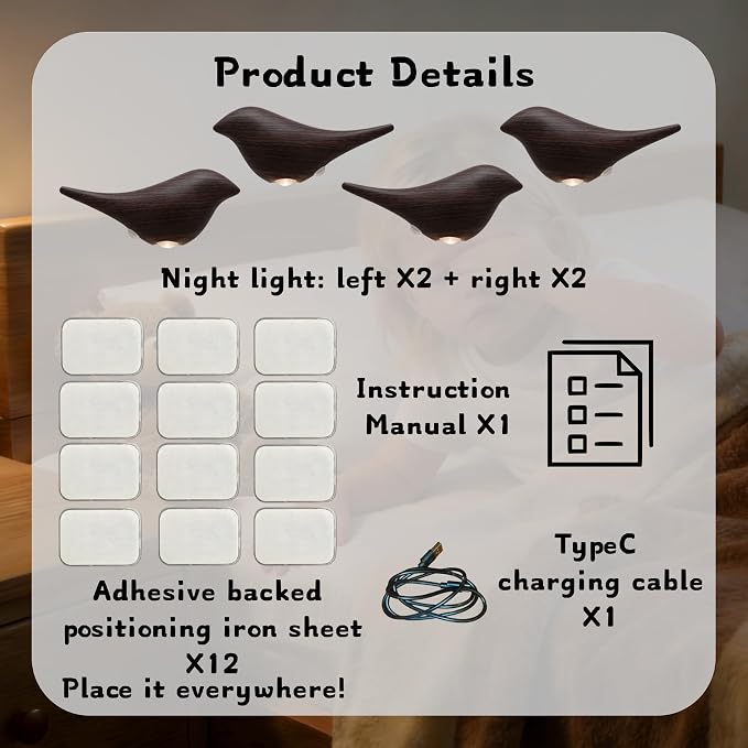 Cute Bird Night Light: Motion Sensor Lights Indoor - Image 2
