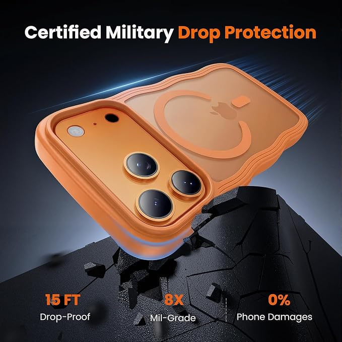 toushion for iPhone 17 Pro Case Cute Orange, Fits MagSafe, Matte Skin Feeling - Image 3