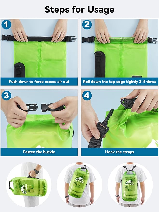 HEETA Dry Bag Waterproof for Women Men, 5L/10L/20L/30L/40L Roll Top Lightweight - Image 5