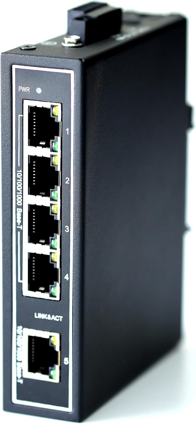 WDH-5GT-DC 10/100/1000Mbps Gigabit Unmanaged 5-Port Industrial Ethernet Switches by WIWAV