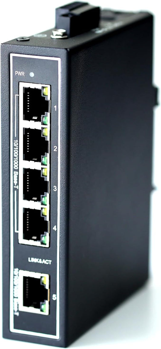 WDH-5GT-DC 10/100/1000Mbps Gigabit Unmanaged 5-Port Industrial Ethernet Switches by WIWAV