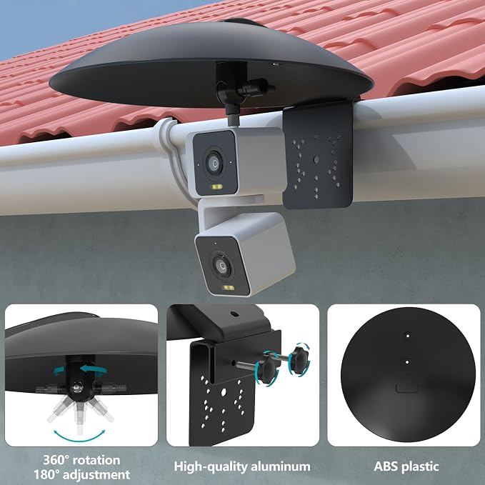 Sun Rain Shade Cover with Gutter Mount WYZE Cam Pan V1/V2/V3/V4/Duo Cam Pan - Image 2