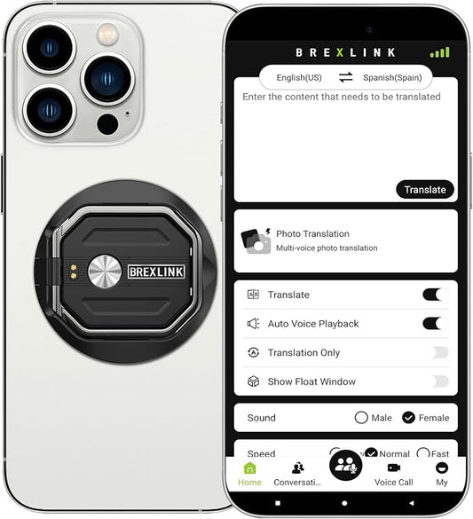 3-in-1 AI Translator Recorder, Language Translator Device, NO FEE by BrexLink