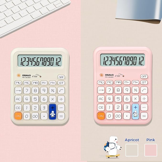 Pendancy Pink Calculator for Kids, Cute Small Calculators Desktop 12 Digit - Image 7