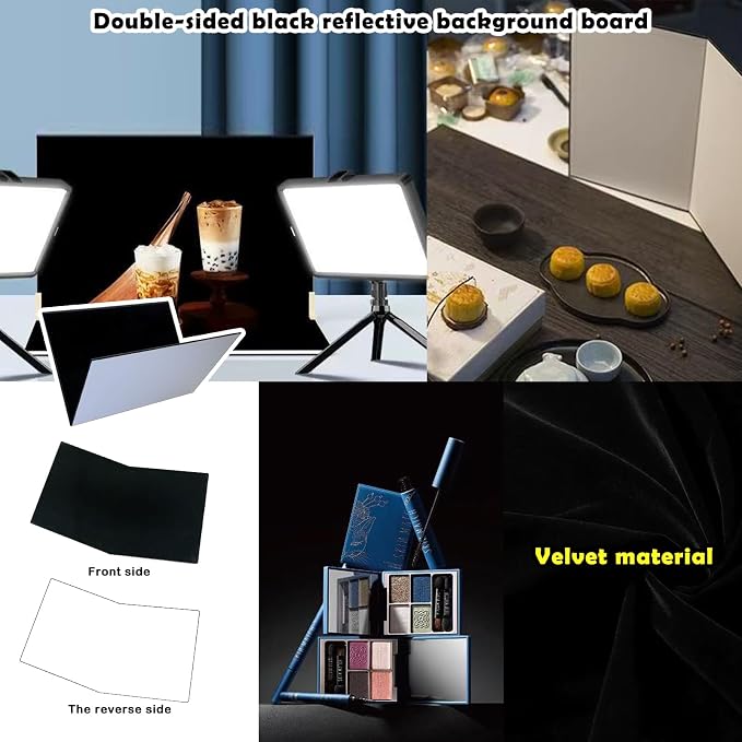 14PCS Black Velvet Flocked Product Photography Backdrops Board - Image 5