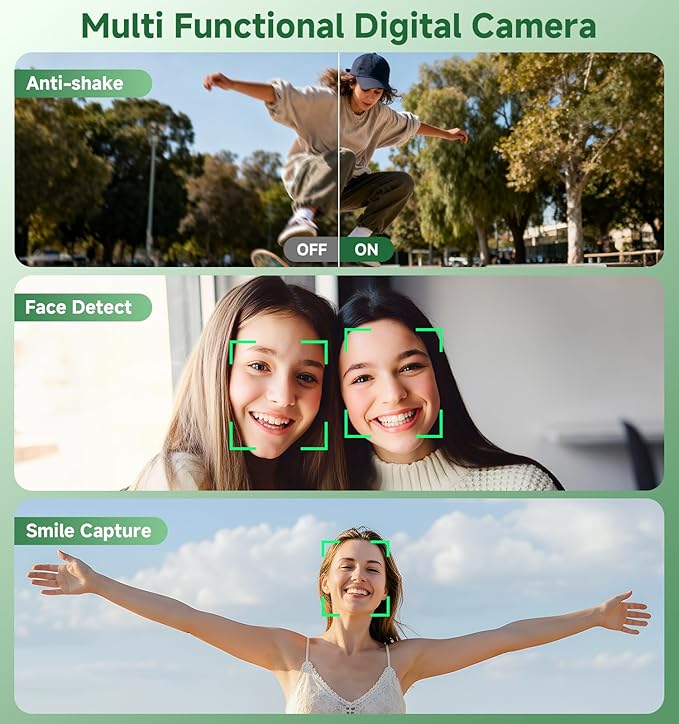 Digital Camera, 56MP Dual Screen Autofocus Vlogging Camera, 16X Zoom Point and - Image 5