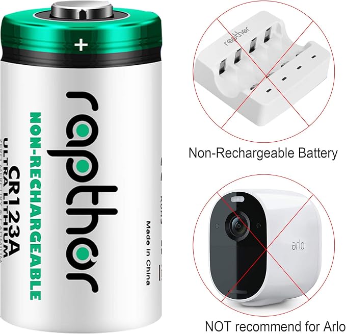 rapthor CR123A Lithium Batteries 3V 12 Pack 1650mAh High Capacity CR123 CR17345 - Image 9