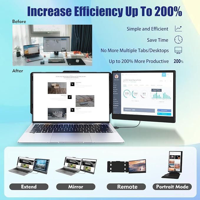 KEFEYA Laptop Screen Extender, Portable Monitor - Image 6