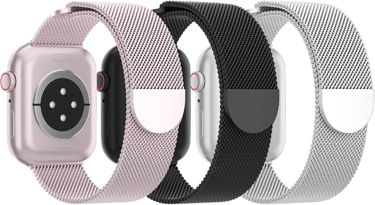 3 Pack Mesh Metal Band Compatible by Steezrd