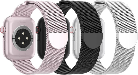 3 Pack Mesh Metal Band Compatible by Steezrd