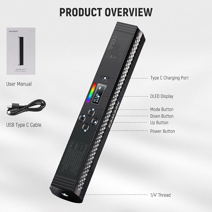 NEEWER RGB Light Wand, Magnetic Handheld Photography Video Light Stick - Image 9