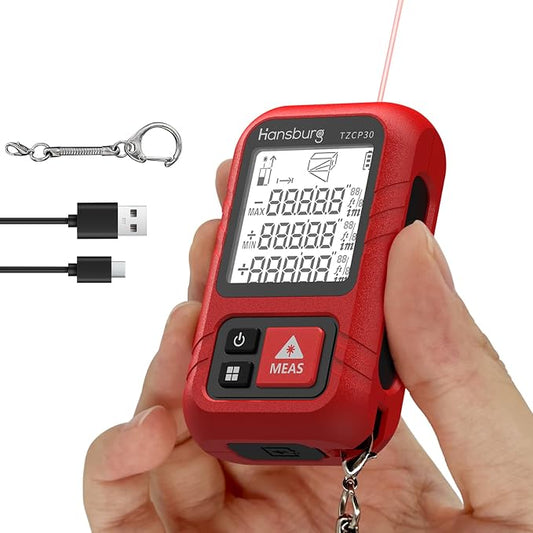 Hansburg Laser Measurement Tool 98 Ft / 30m 8-in-1 Modes Digital Laser Tape by Hansburg