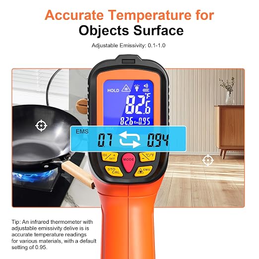 -58°F to 2732°F Digital Infrared Thermometer Gun, 50:1 Distance Ratio Laser - Image 4