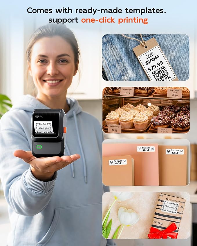 Ponek Label Maker with 3 Tapes, M100 Address Barcode Label Printer, Versatile - Image 5