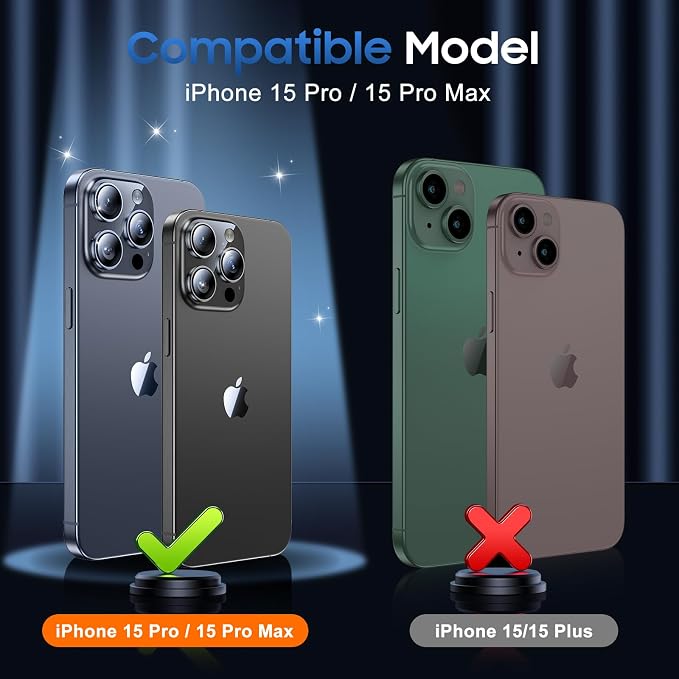 UniqueMe for 3 Pack iPhone 15 Pro/iPhone 15 Pro Max Camera Lens Protector - Image 7